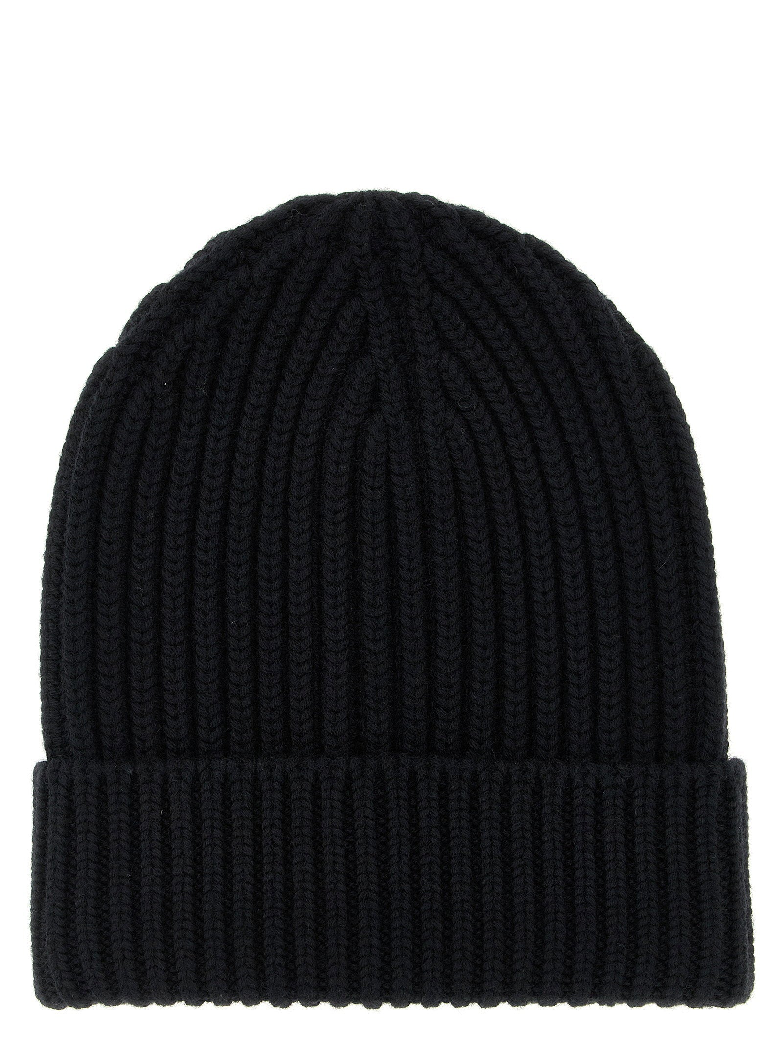 Dolce & Gabbana Ribbed Wool Beanie — Black