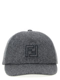 Fendi Wool and Cashmere Mélange Baseball Cap — Gray
