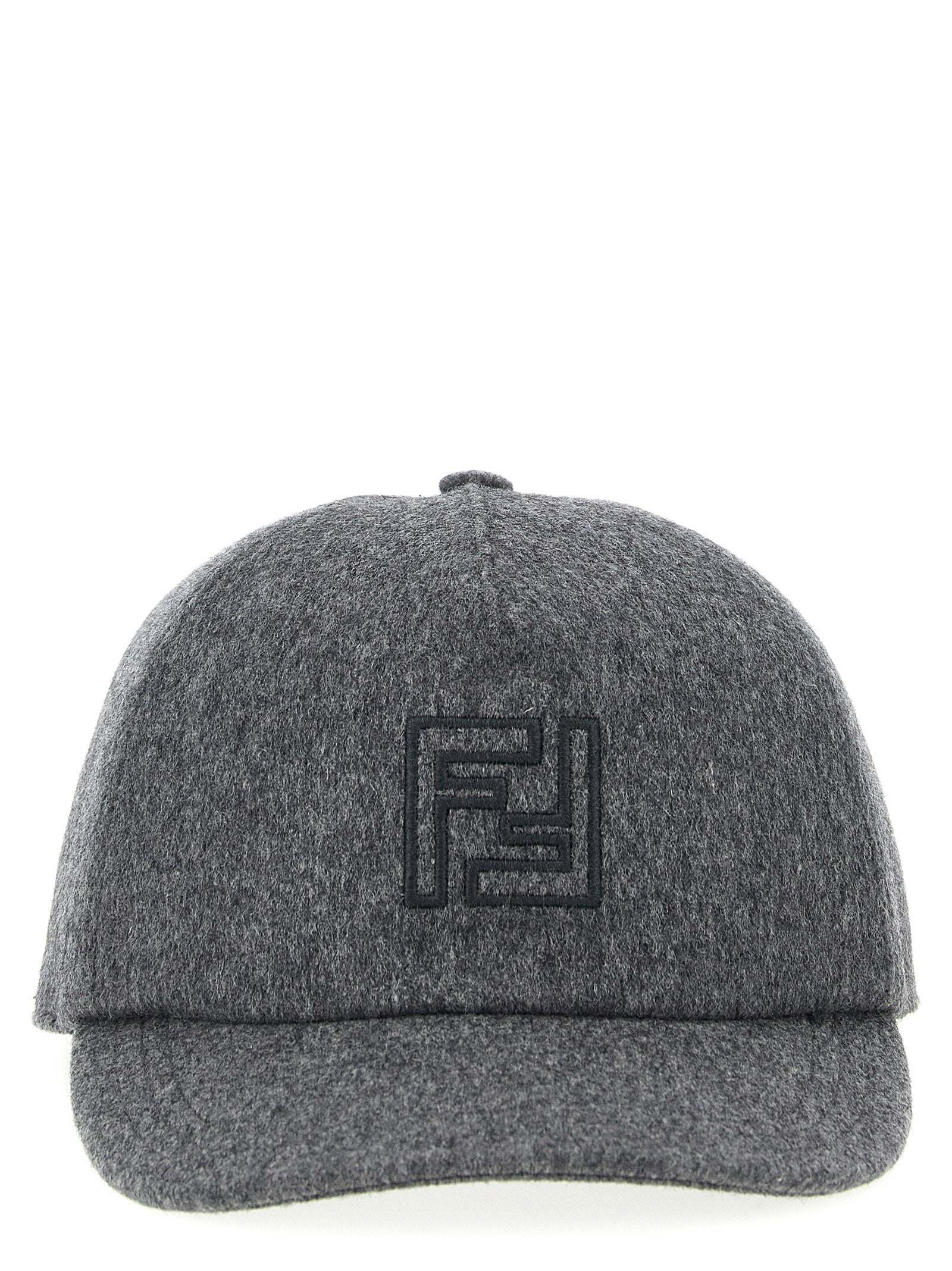 Fendi Wool and Cashmere Mélange Baseball Cap — Gray