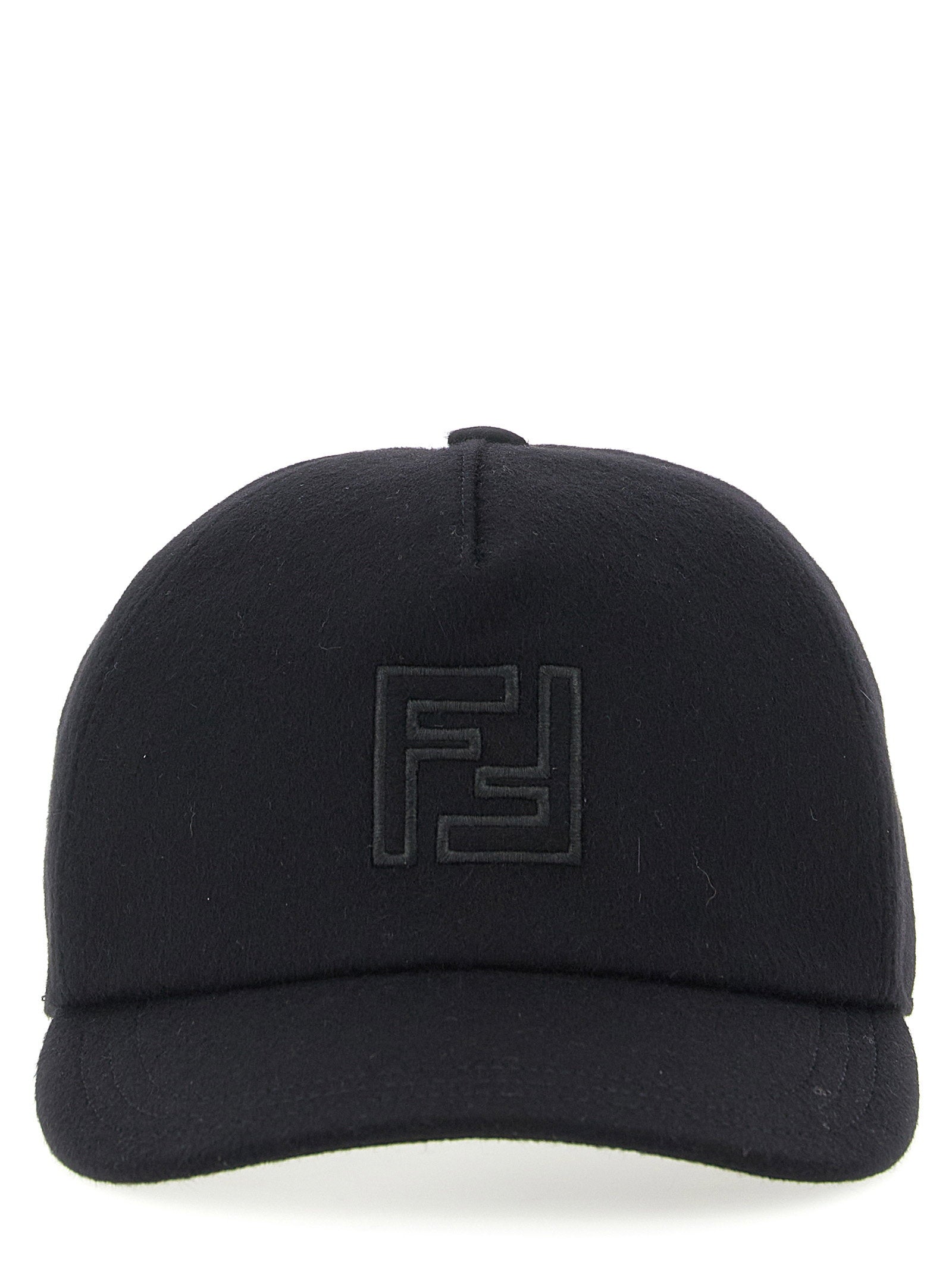 Fendi Wool and Cashmere Baseball Cap — Black