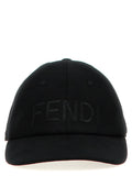 Fendi Logo-Embroidered Cotton Baseball Cap — Black