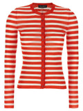 Dolce & Gabbana Striped Viscose Cardigan — Red
