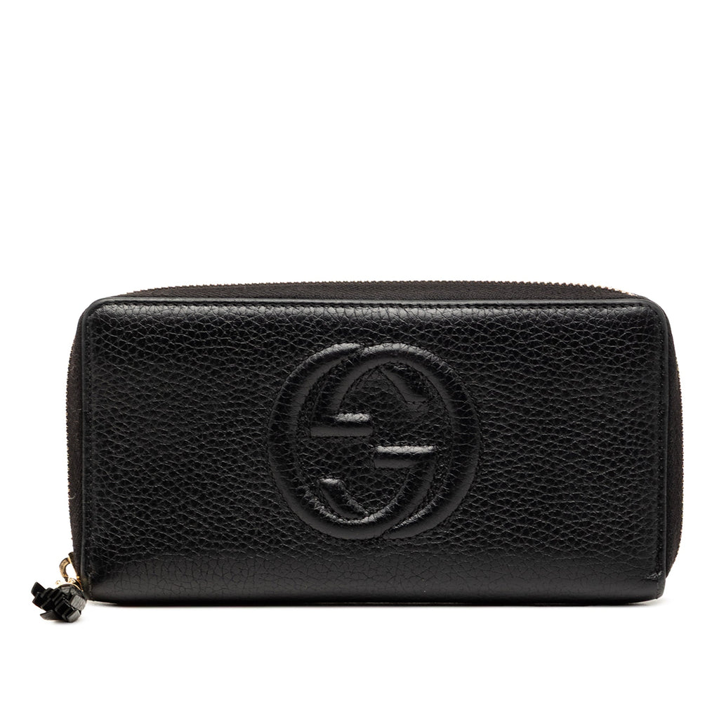 Grained Calfskin Soho Zip Around Wallet