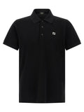 Fendi Logo Embroidered Polo Shirt — Black