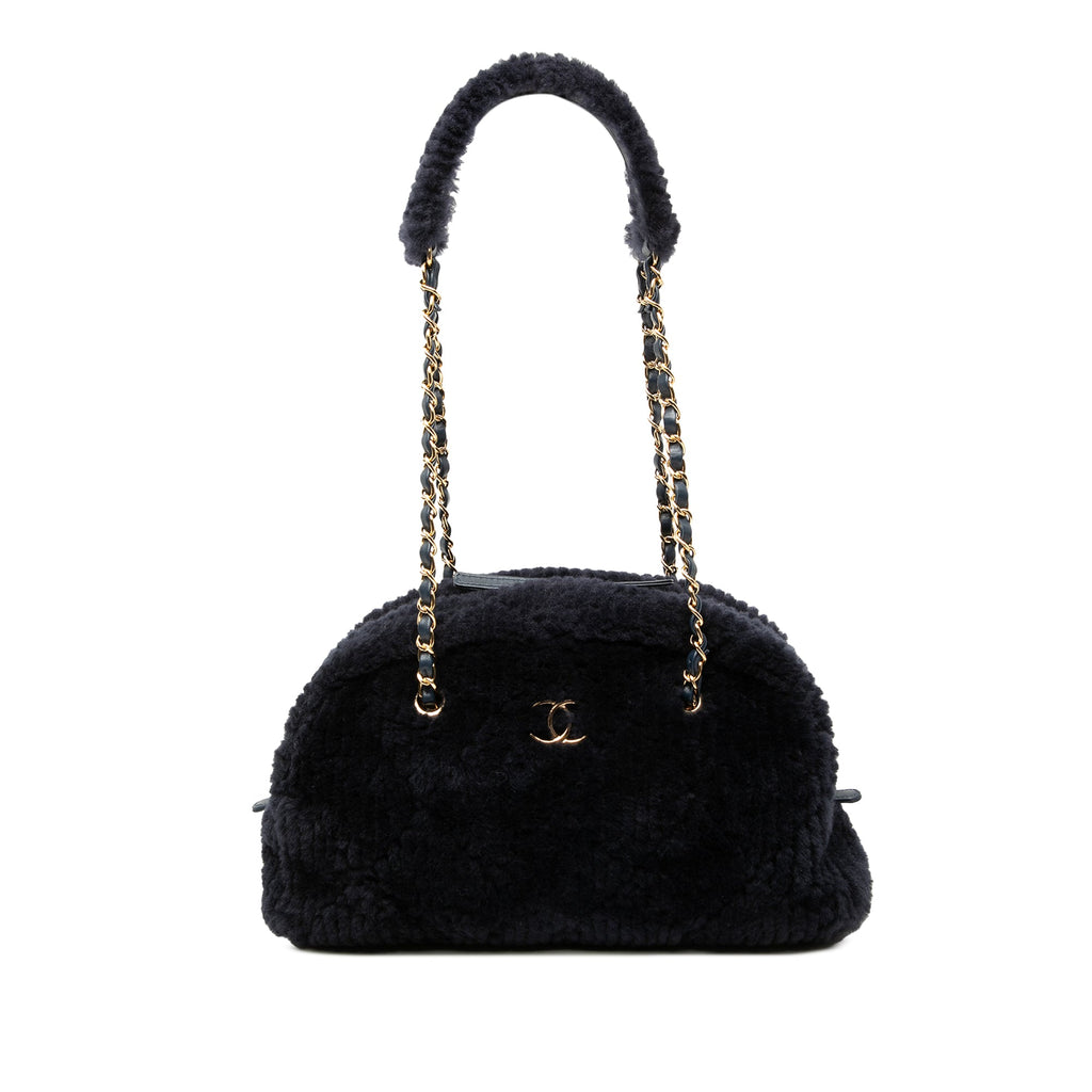 Coco Neigh Large Quilted Shearling Bowling Bag