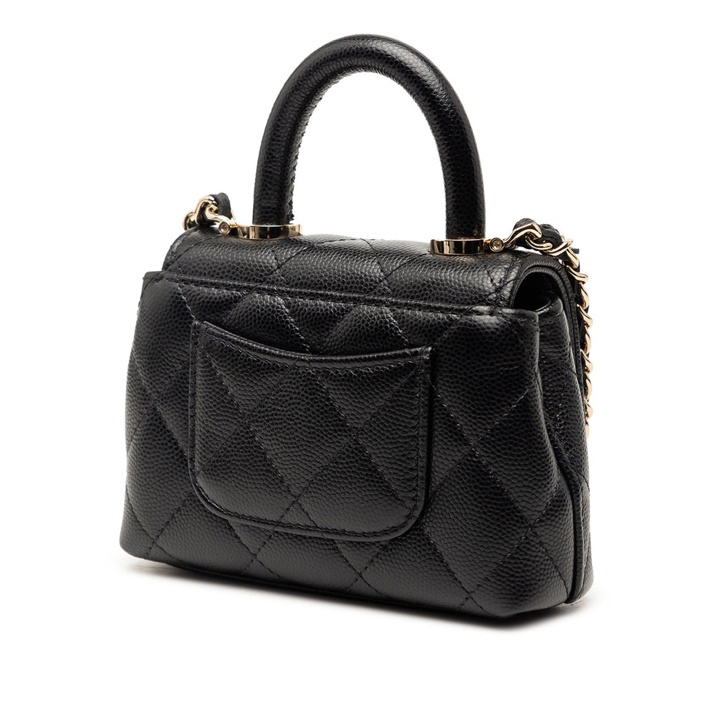 Nano Quilted Caviar Coco Top Handle Bag