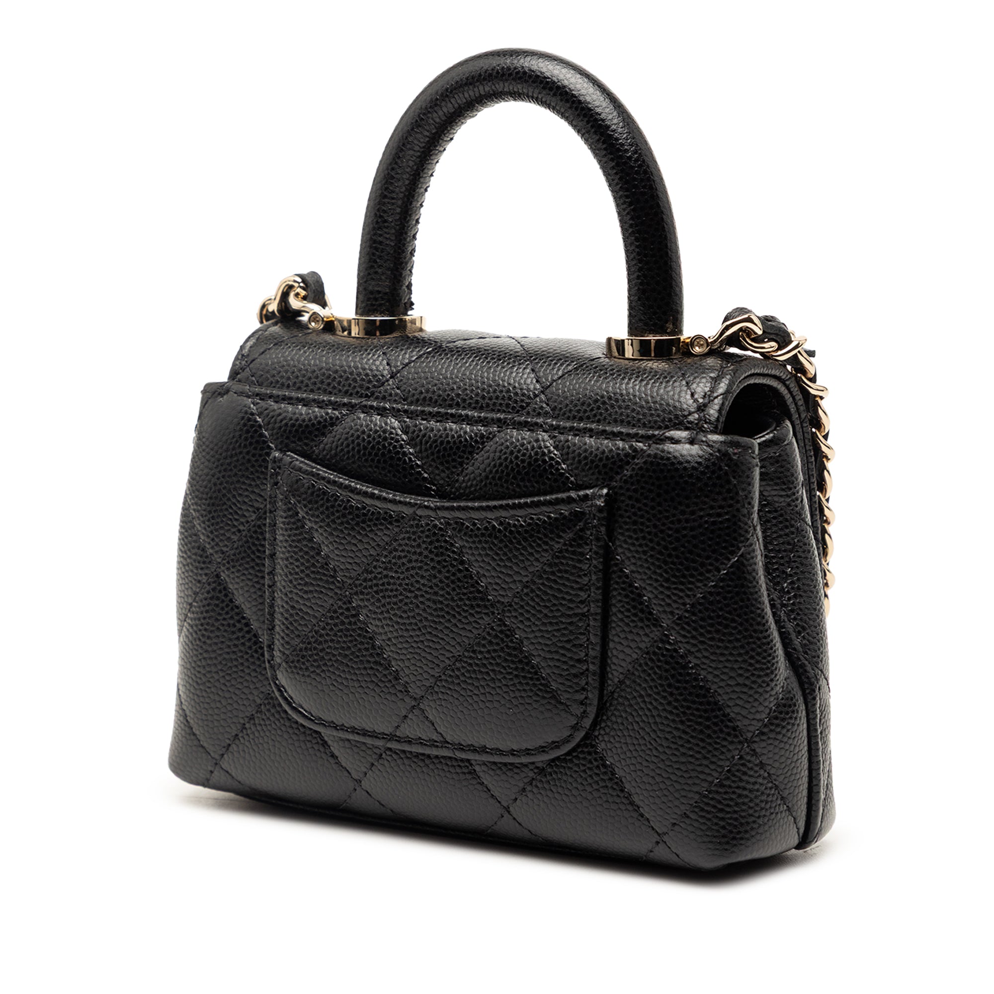 Nano Quilted Caviar Coco Top Handle Bag