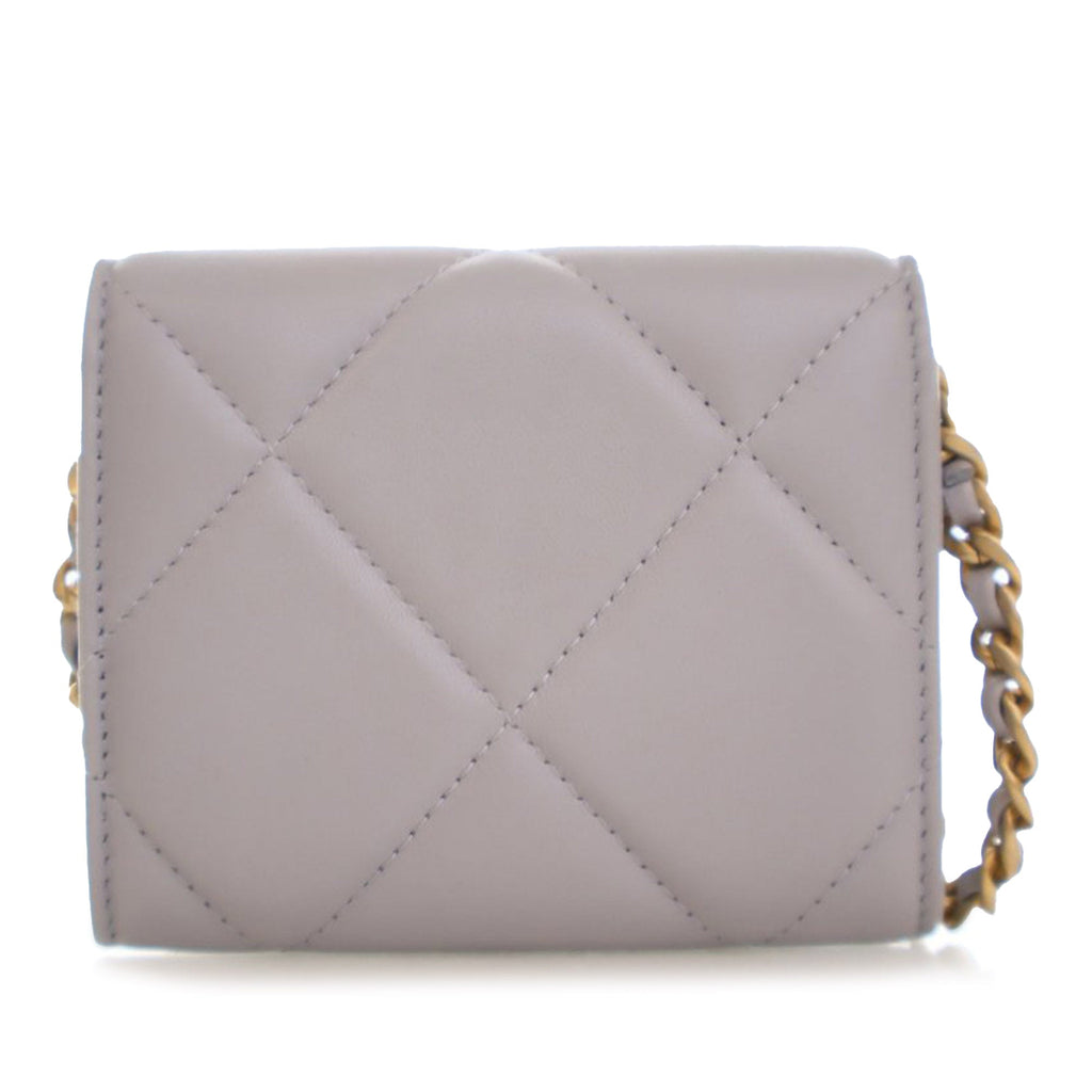 Quilted Lambskin 19 Flap Coin Purse With Chain