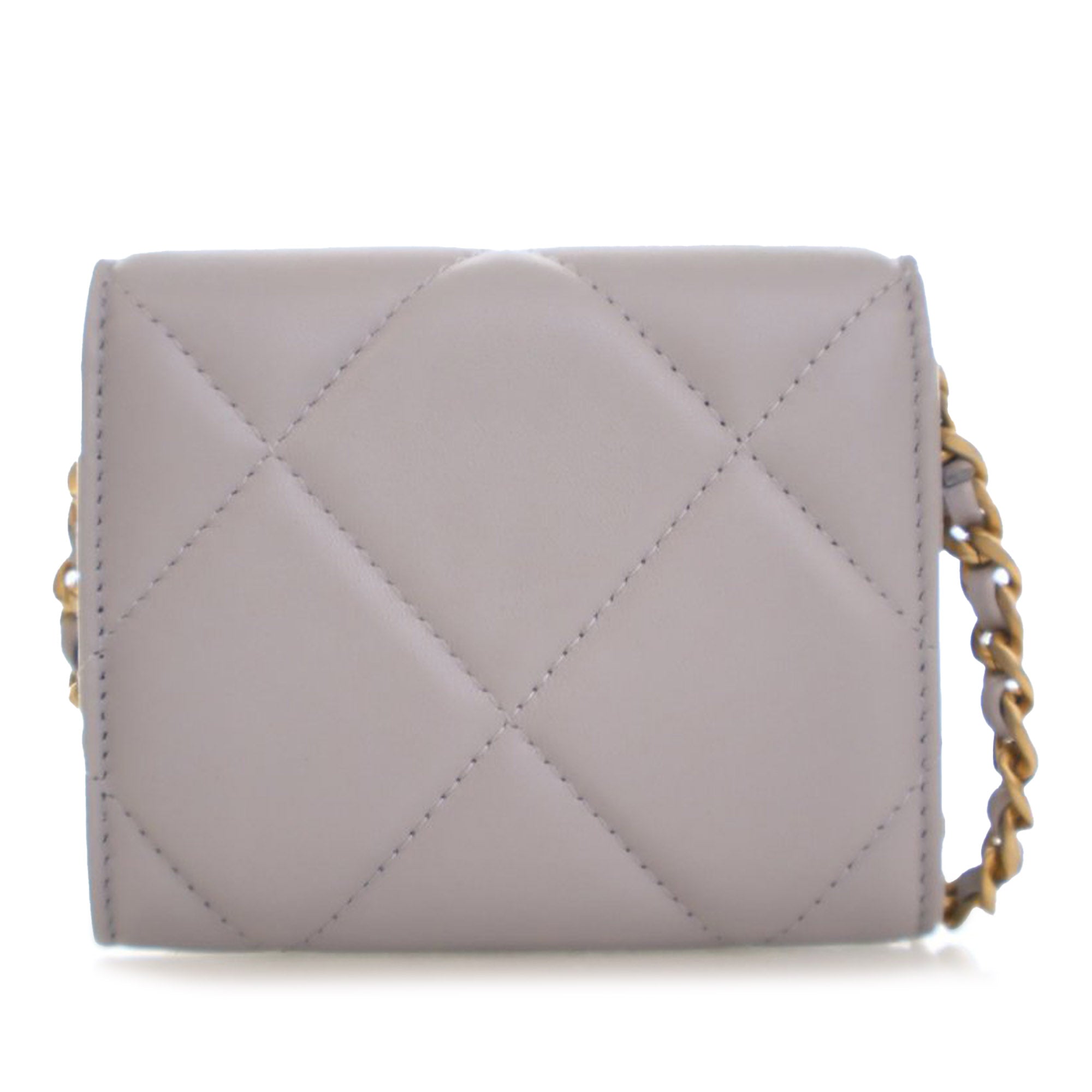 Quilted Lambskin 19 Flap Coin Purse With Chain
