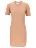 Fendi FF Jacquard Knit Dress — Beige