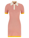 Fendi Color-Block Stretch Cotton and Silk Dress — Pink