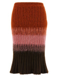 Fendi Wool and Mohair Ombré Skirt — Rust