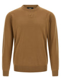 Fendi Wool Crew-Neck Sweater — Camel