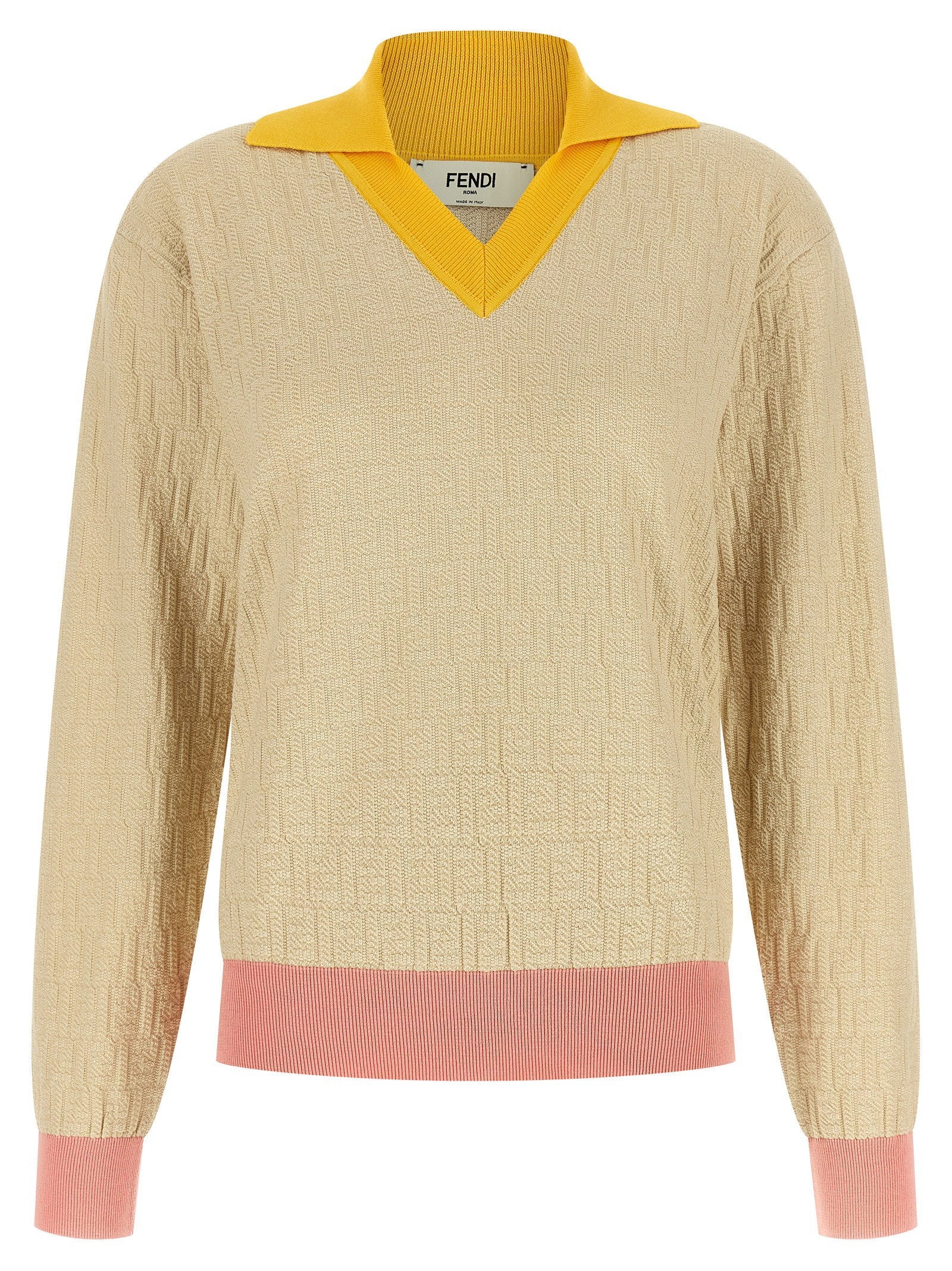 Fendi FF Jacquard Sweater — cream