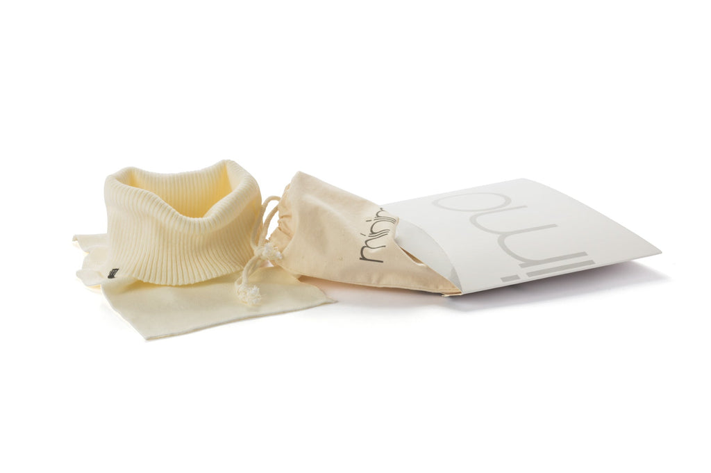 Jersey de cuello vuelto minimo blanco mujer