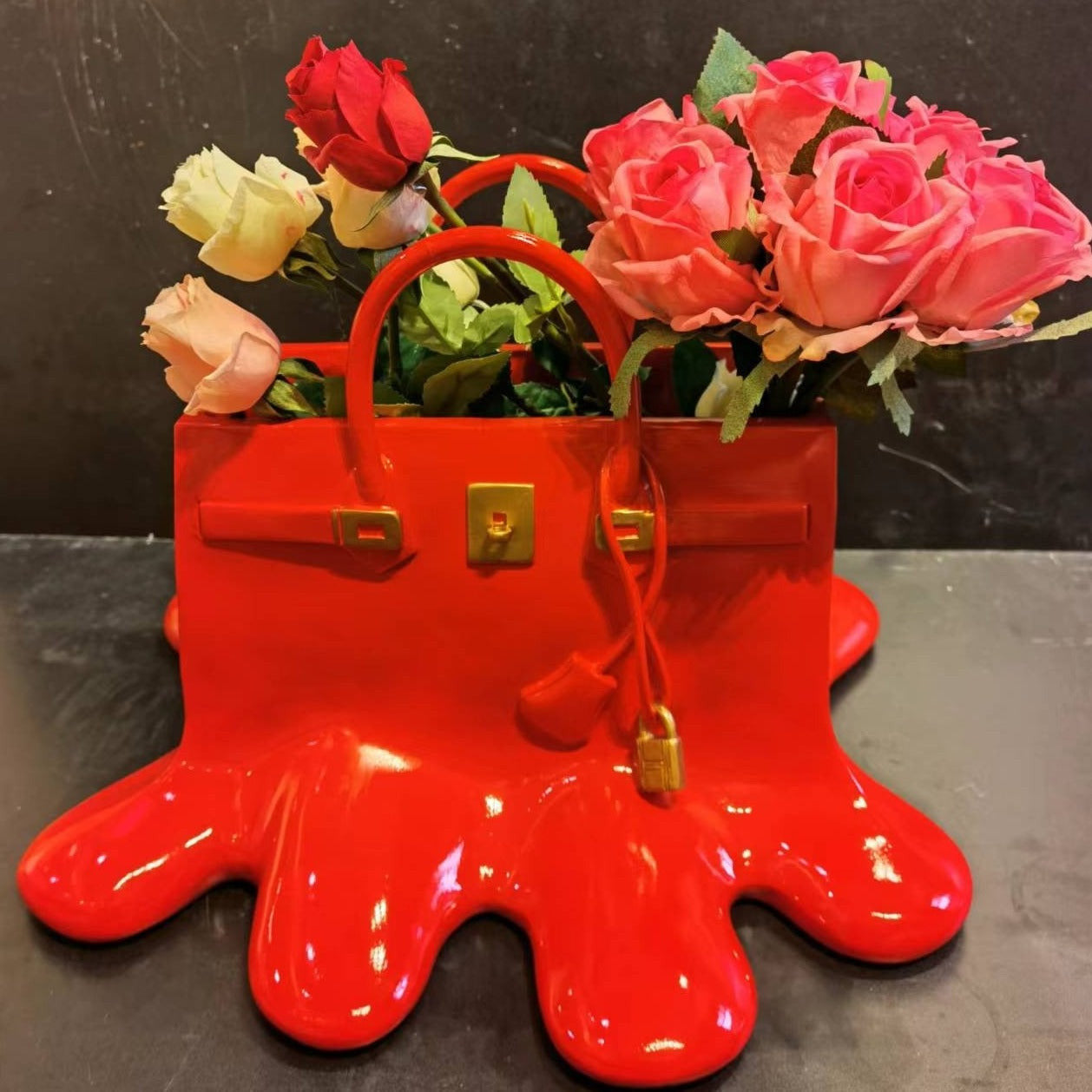 ArtZ® So Fancy Bag Vase Sculpture - Red