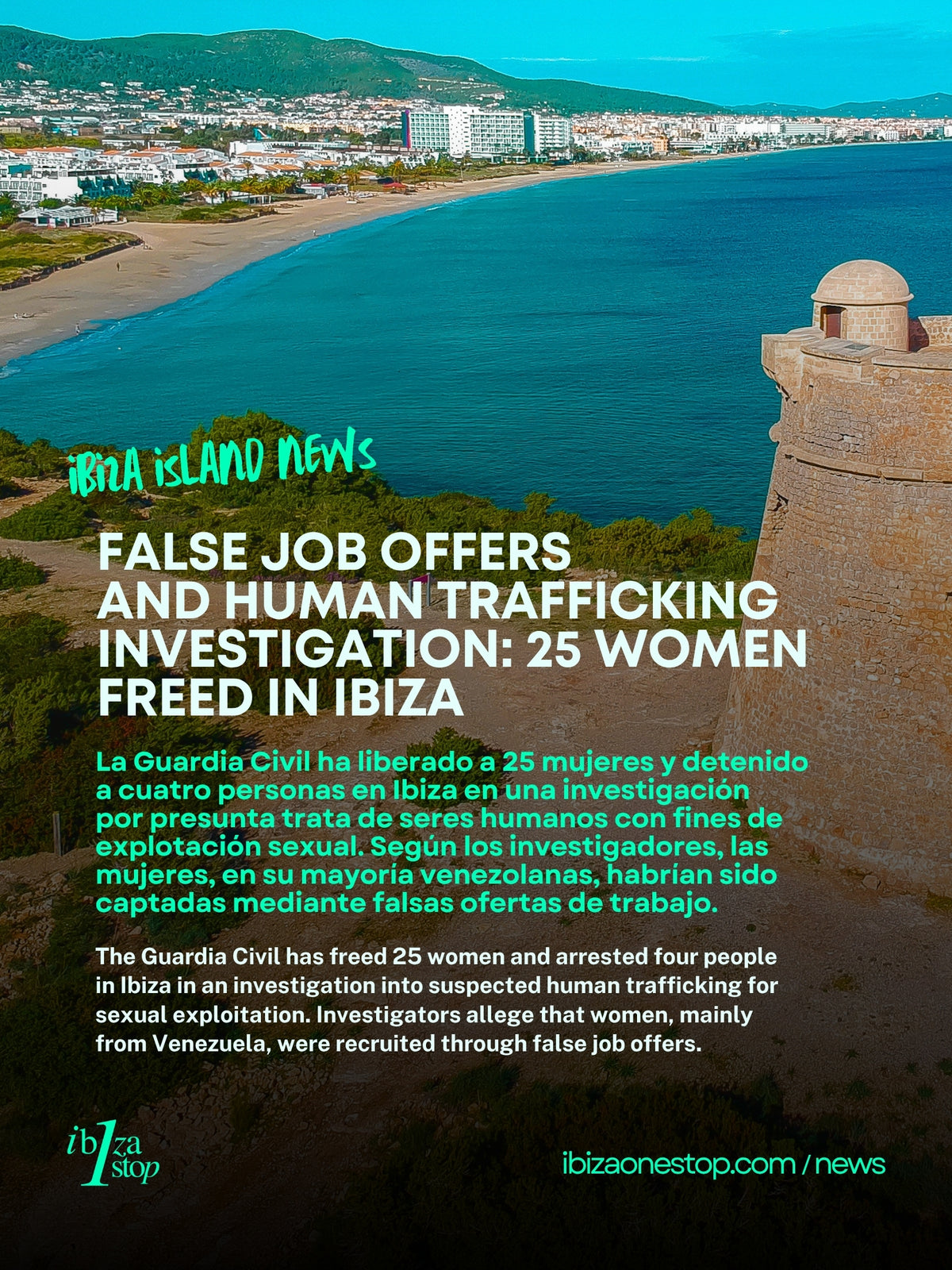 La Guardia Civil libera a 25 mujeres en Ibiza en una investigación por trata de seres humanos y detiene a cuatro personas