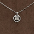 Fancy Olive Cushion Cut Halo Pendant