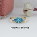 East West Marquise Lab Diamond Hidden Halo Ring