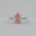 Fancy Vivid Pink Oval Lab Diamond Solitaire Ring