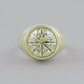 Fancy Yellow Round Diamond Bezel Set Signet Ring