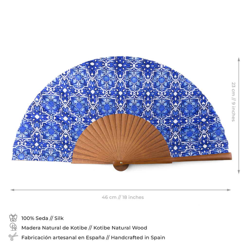 Blue folding hand fan Farah