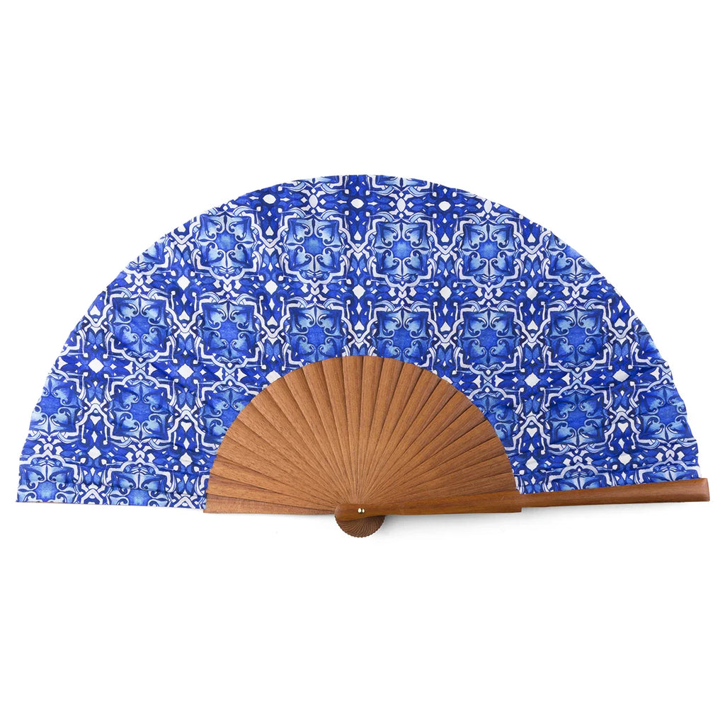 Blue folding hand fan Farah