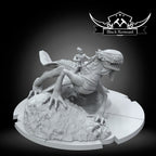 Feline soldier on lizard, Black Remnant