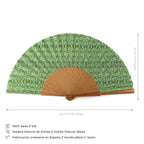 Green silk and wood fan Fihri