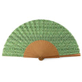 Green silk and wood fan Fihri