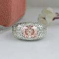Filigree Set Old Mine Cushion Wedding Band
