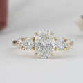 Five Stone Oval And Round Diamond Engagement Ring