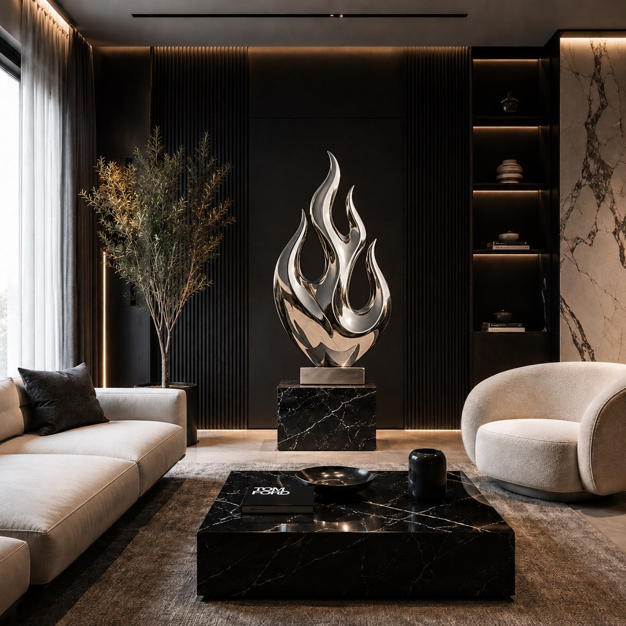 OSO Stainless Steel Eternal Love Flame Sculpture