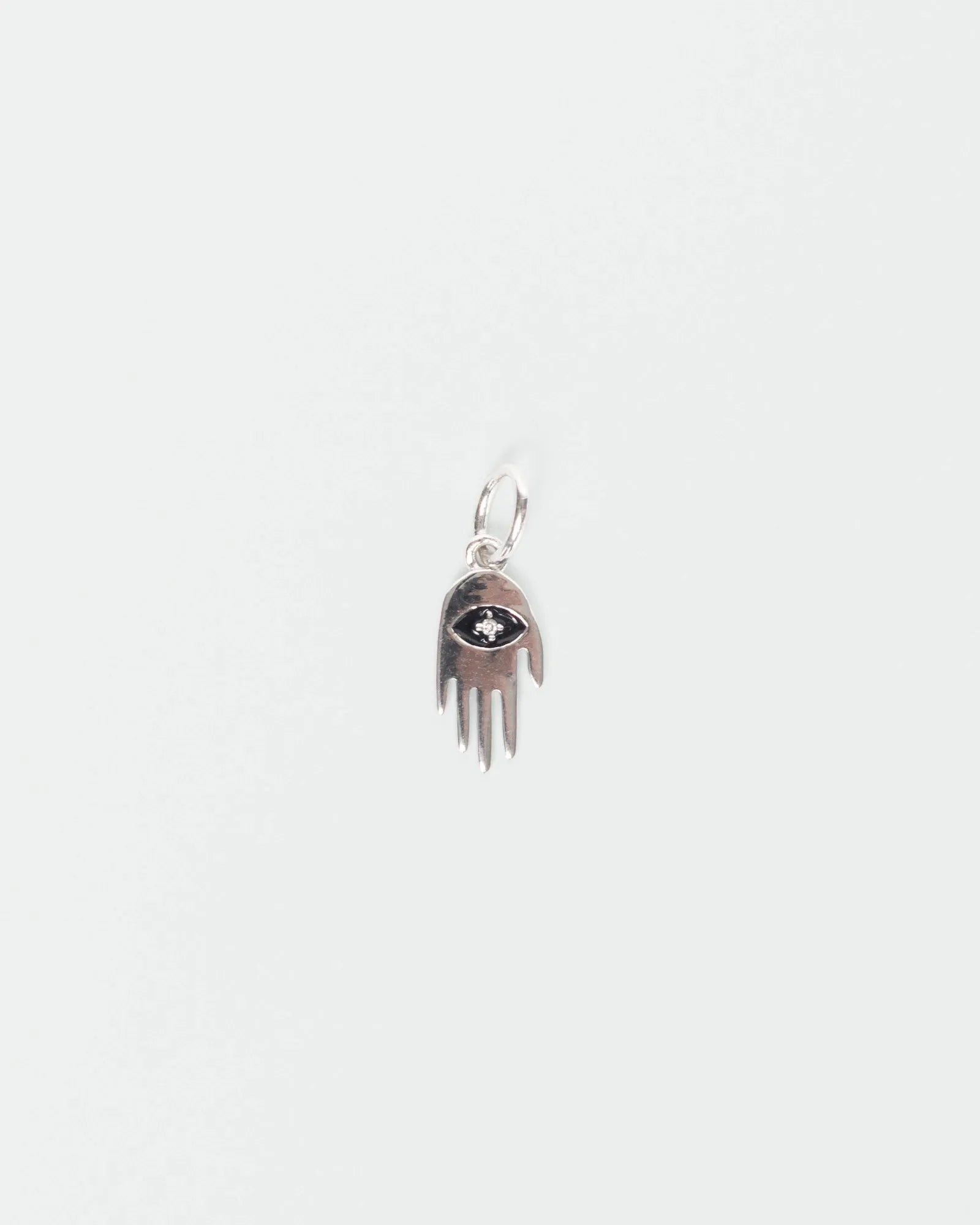 Flat Hamsa Charm in Sterling Silver