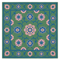 Floral Tapestry Scroll Square Hand Tufted Rug