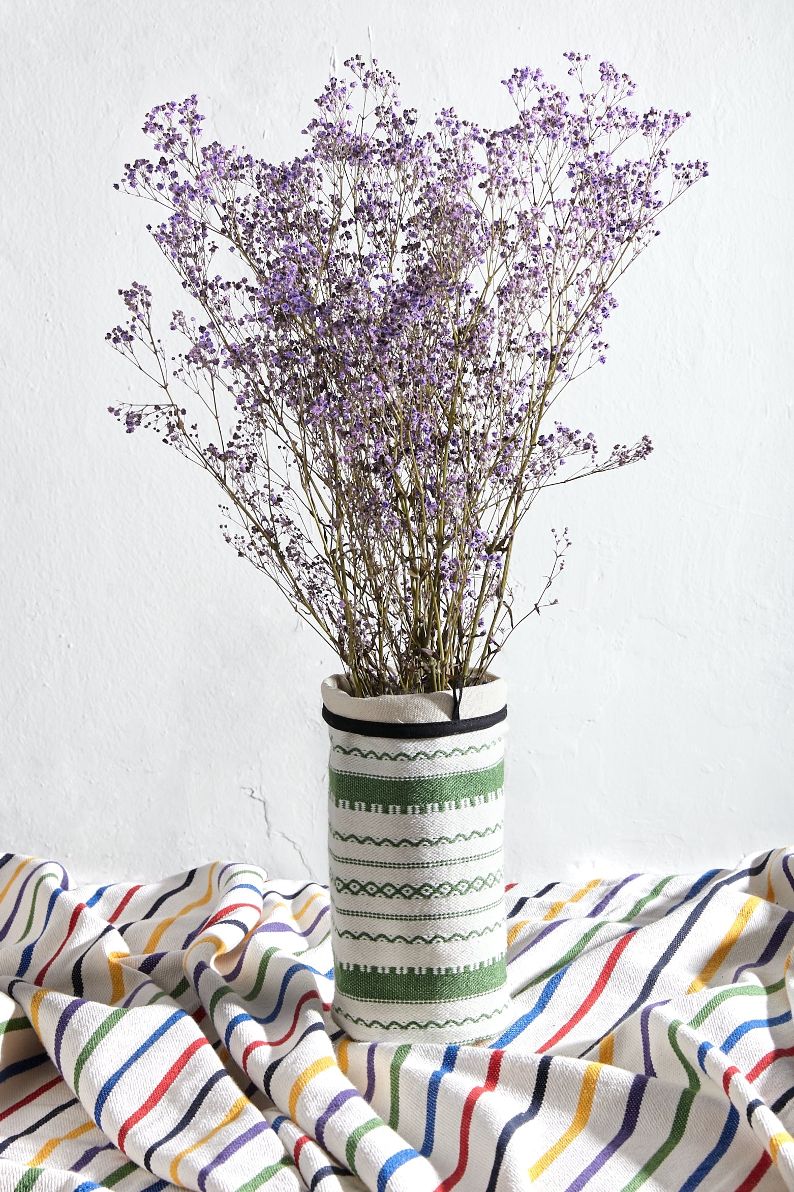 Funda Jarrón M Alpujarra negra y blanca