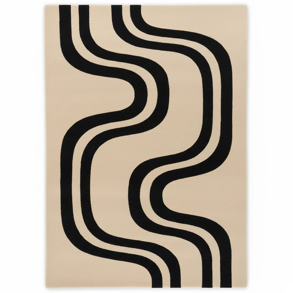 Flow Lines Hand Tufted Wool Rug