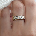 Wide Yellow Gold Flush Set Diamond Wedding Band