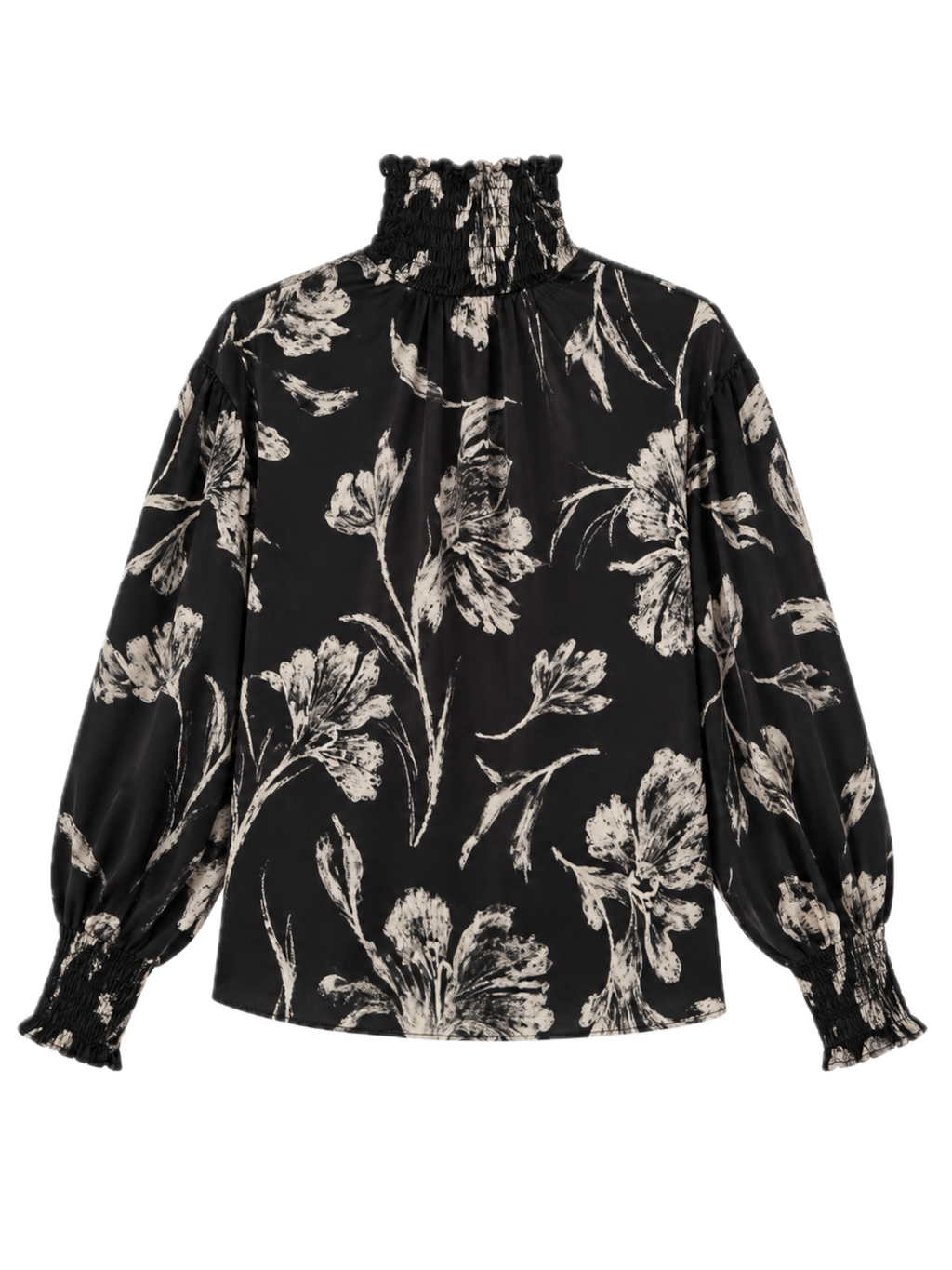 Camisa Soco Flores Negra