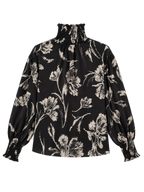 Camisa Soco Flores Negra
