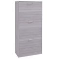 Narrow Shoe Cabinet, Shoe Storage Cabinet with 3 Flip Drawers for 12 Pair of Shoes, Grey
