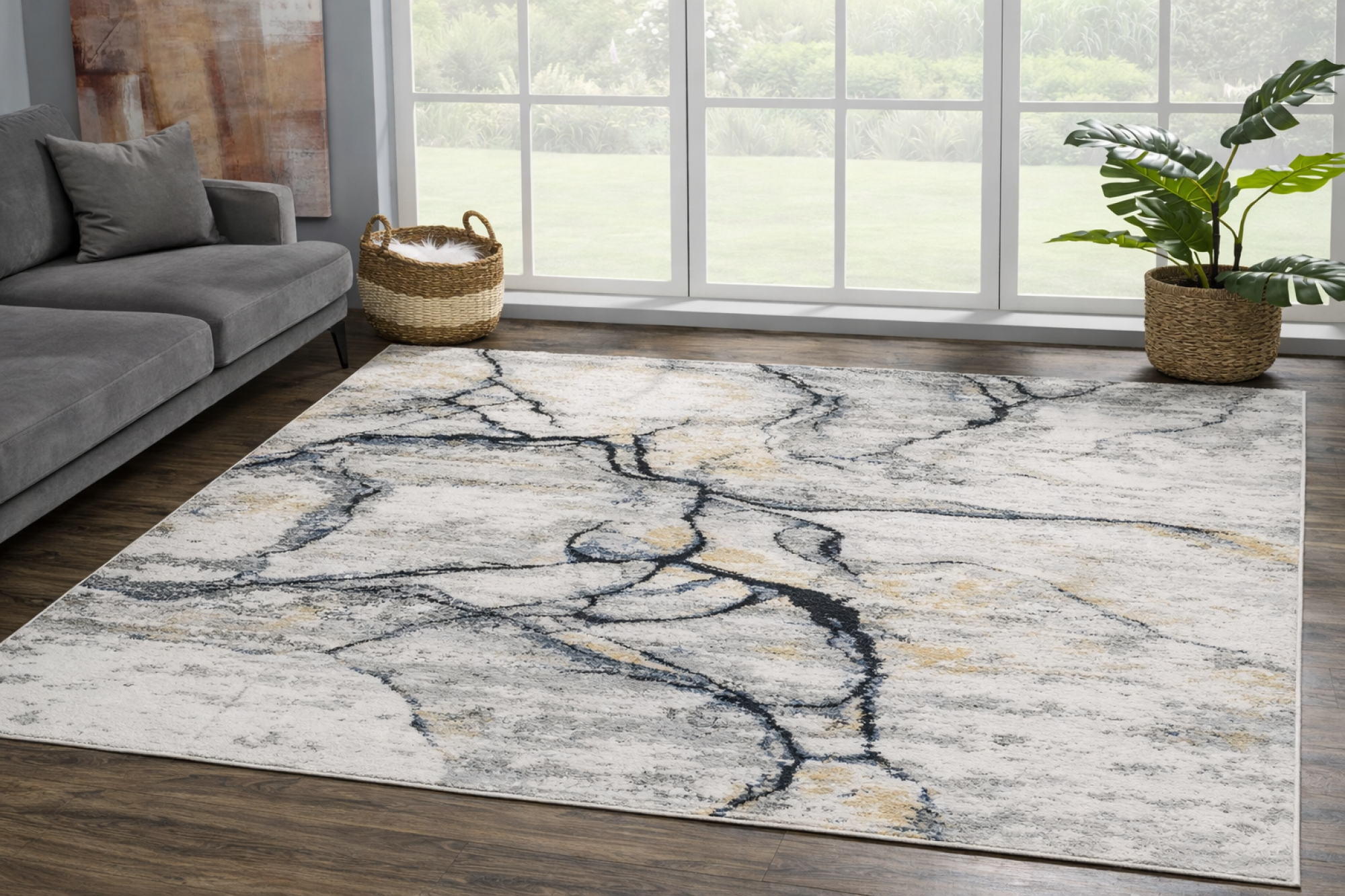Fremantle Gray Marble Rug