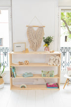 Estantería montessori de madera maciza de 4 estantes