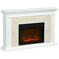 31.5" Electric Fireplace with Mantel, with Remote Control, Overheat Protection, 1400W, White