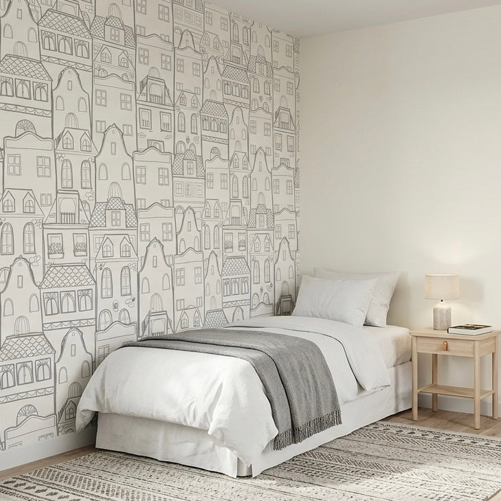 Papel pintado CASAS SDC-LH-002 BLANCO / GRIS