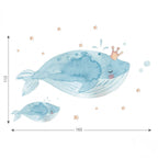 Vinilo Decorativo Infantil BALLENAS - SUEÑOS DE CIGÜEÑA