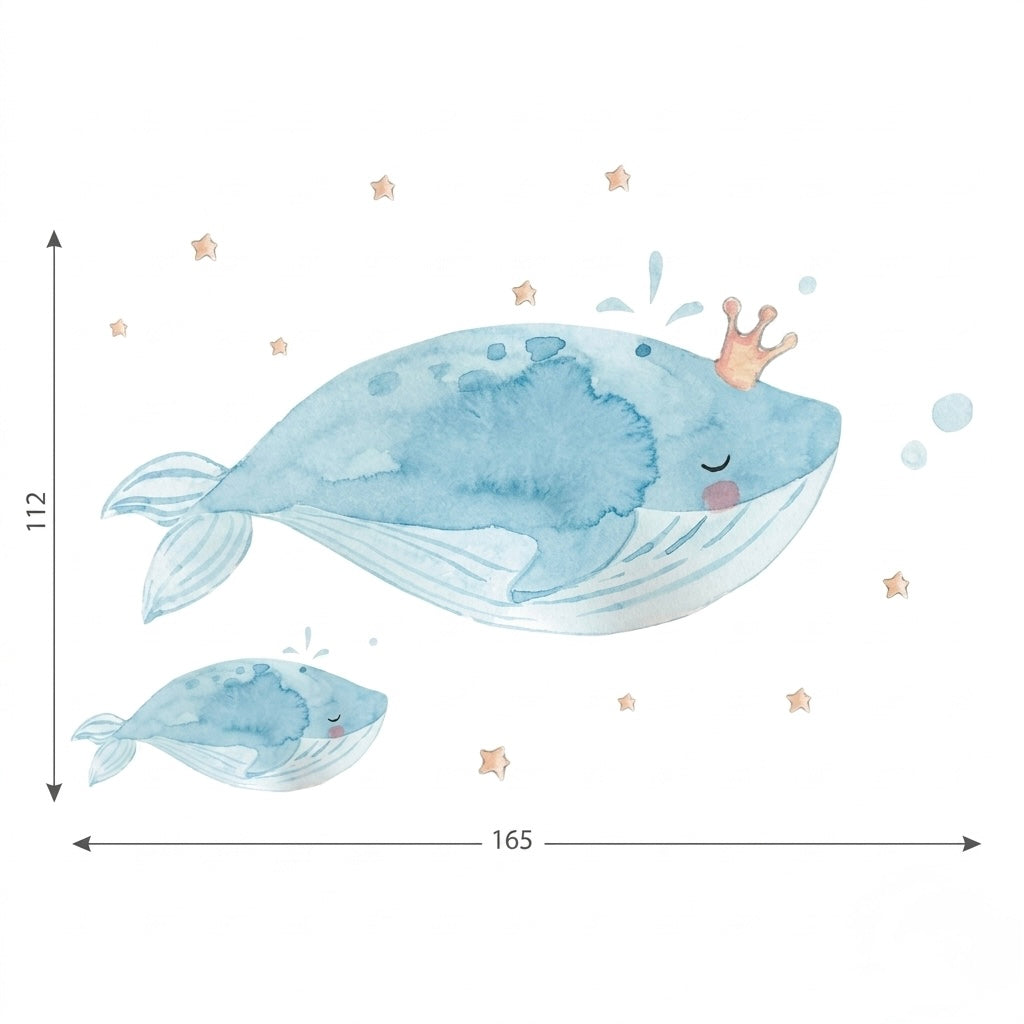 Vinilo Decorativo Infantil BALLENAS - SUEÑOS DE CIGÜEÑA