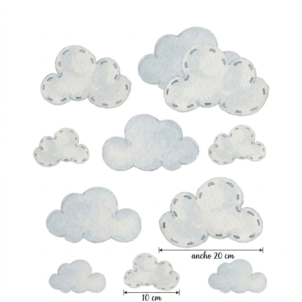 10-Pack Decorative Vinyls (Clouds) | Stork Dreams