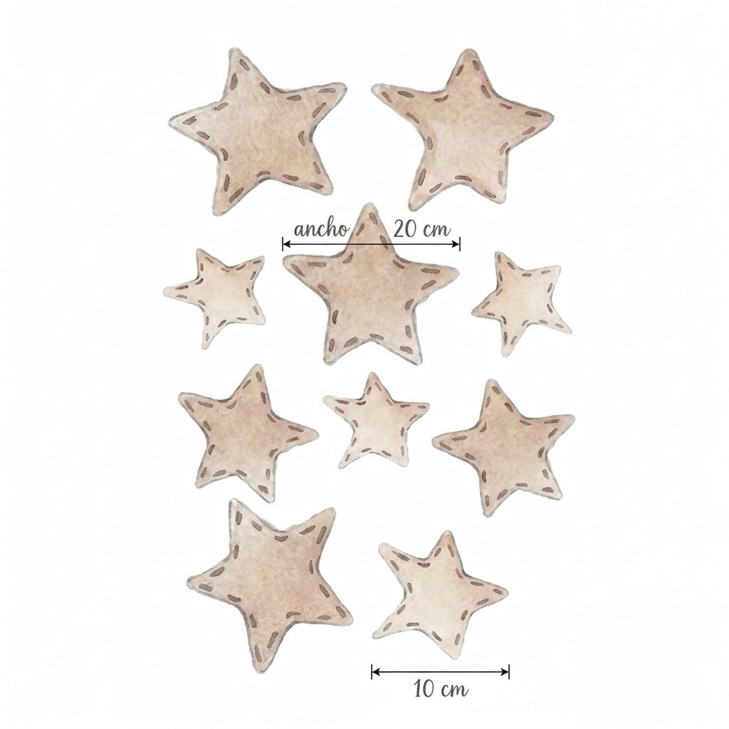Pack de 10 vinilos decorativos (estrellas) | Sueños de Cigüeña