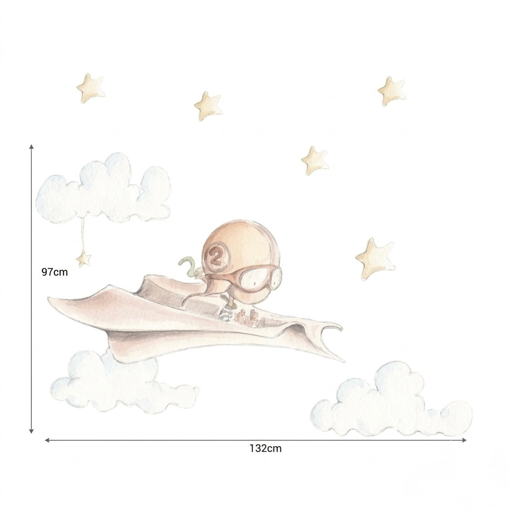 Vinilo Decorativo Infantil AVION DE PAPEL